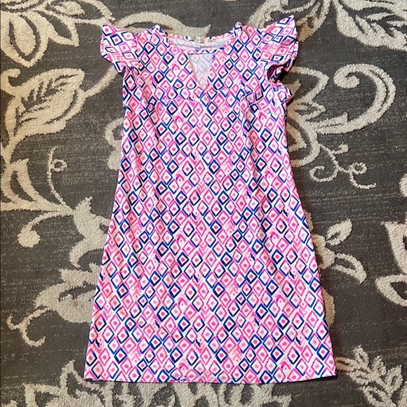 Aryeh Dresses & Skirts - Aryeh Pink and Blue Casual Sundress with Flutter Cap Sleeves soft and stretchy